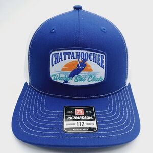 Richardson Blue and White Mesh Snapback Trucker Hat